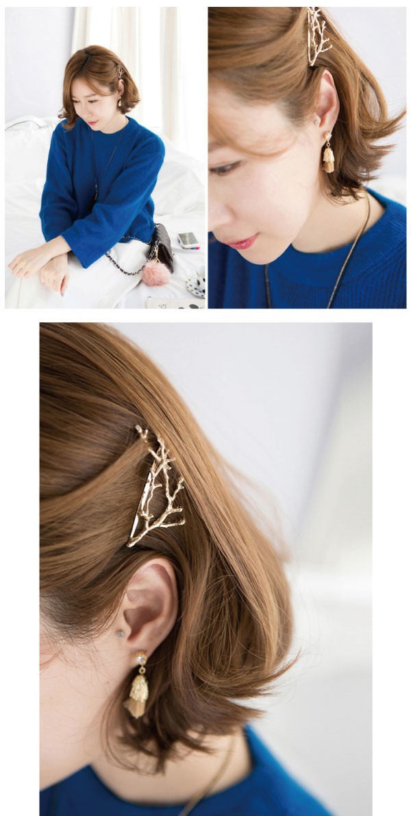 トナカイの角モチーフのお洒落なヘアピン♪