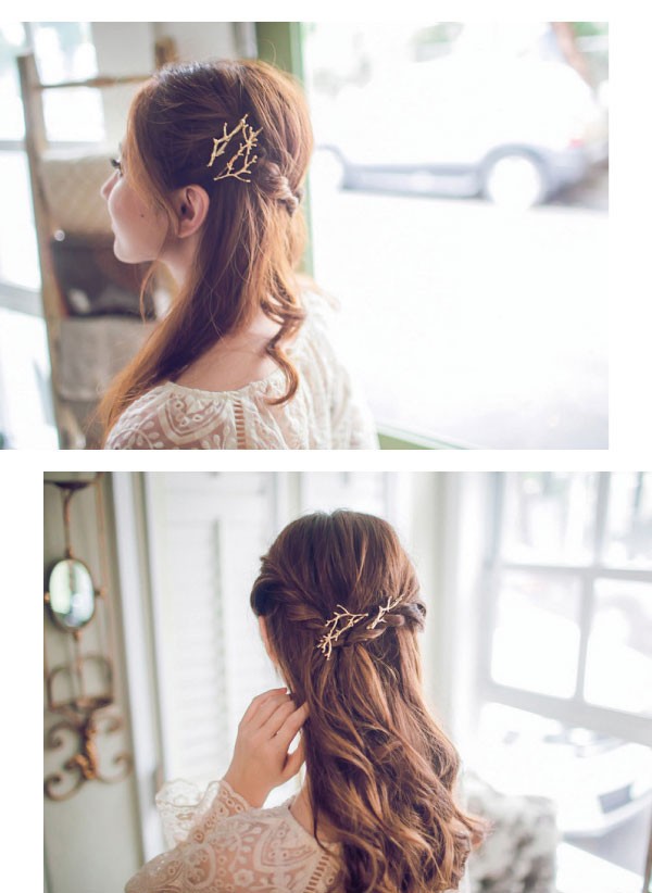 トナカイの角モチーフのお洒落なヘアピン♪