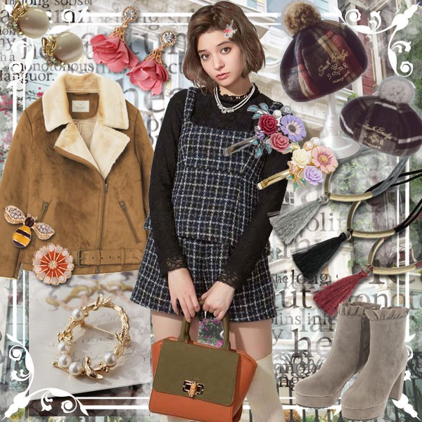 タッセル付きスエードチョーカー