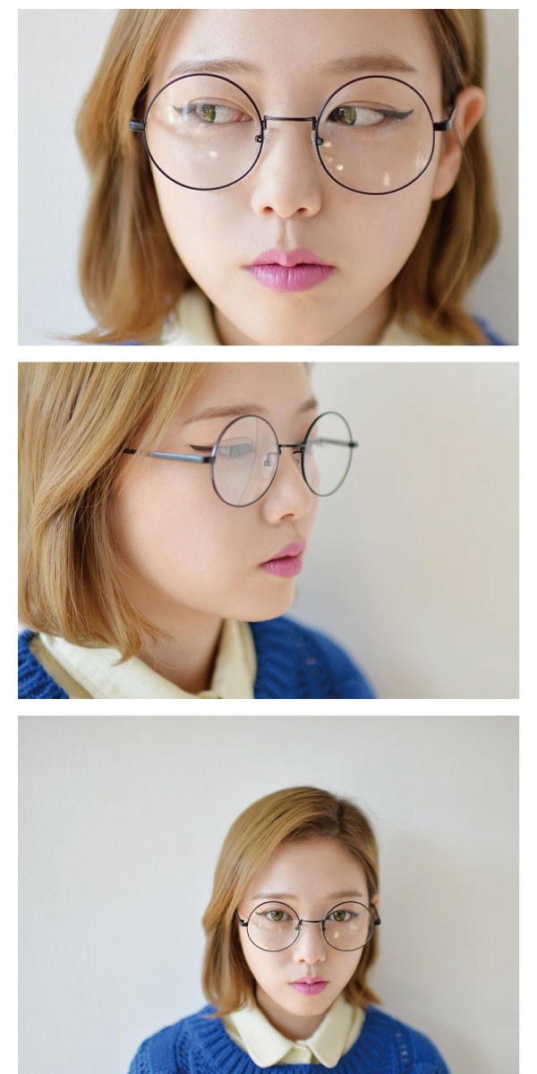 男女兼用のレトロ丸メガネ 