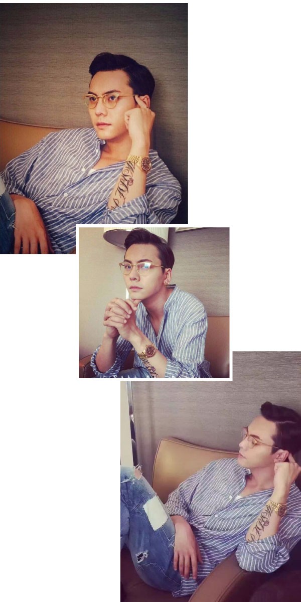 男女兼用メタル素材のウェリントンメガネ