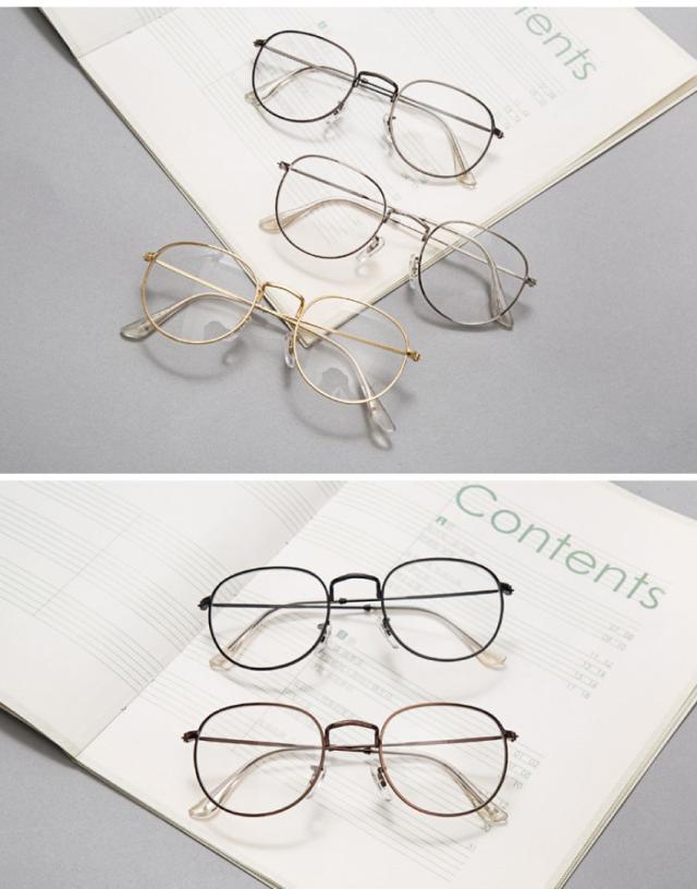 男女兼用のレトロ丸メガネ 