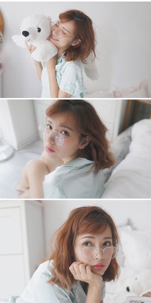 男女兼用のレトロ丸メガネ 