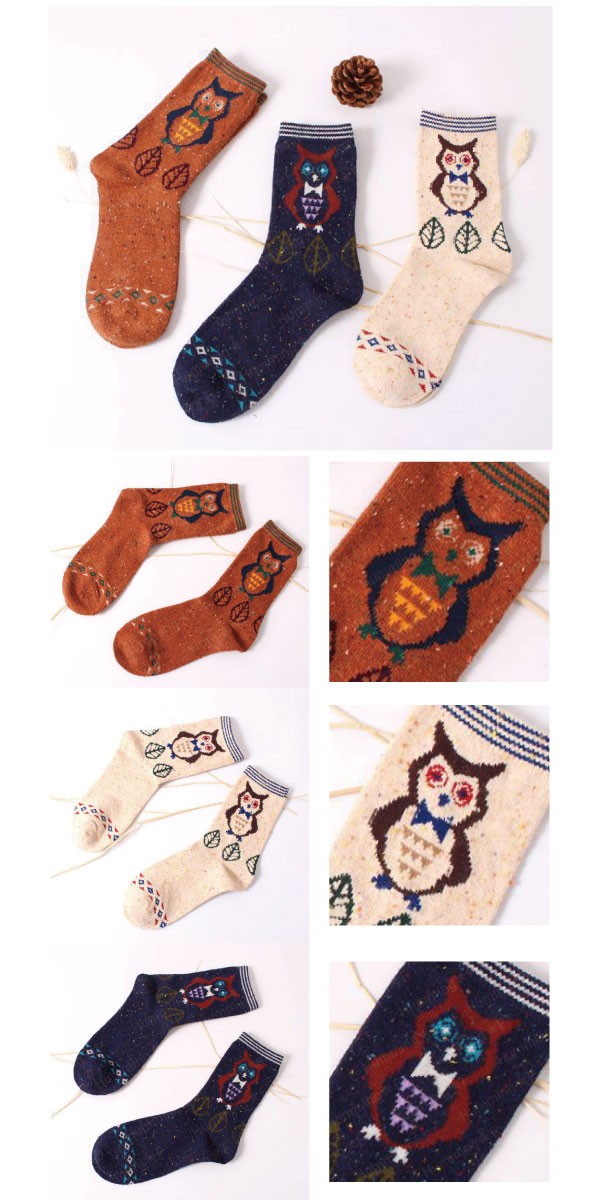 ウール&アンゴラが冬でもあったか☆北欧柄ショートソックス