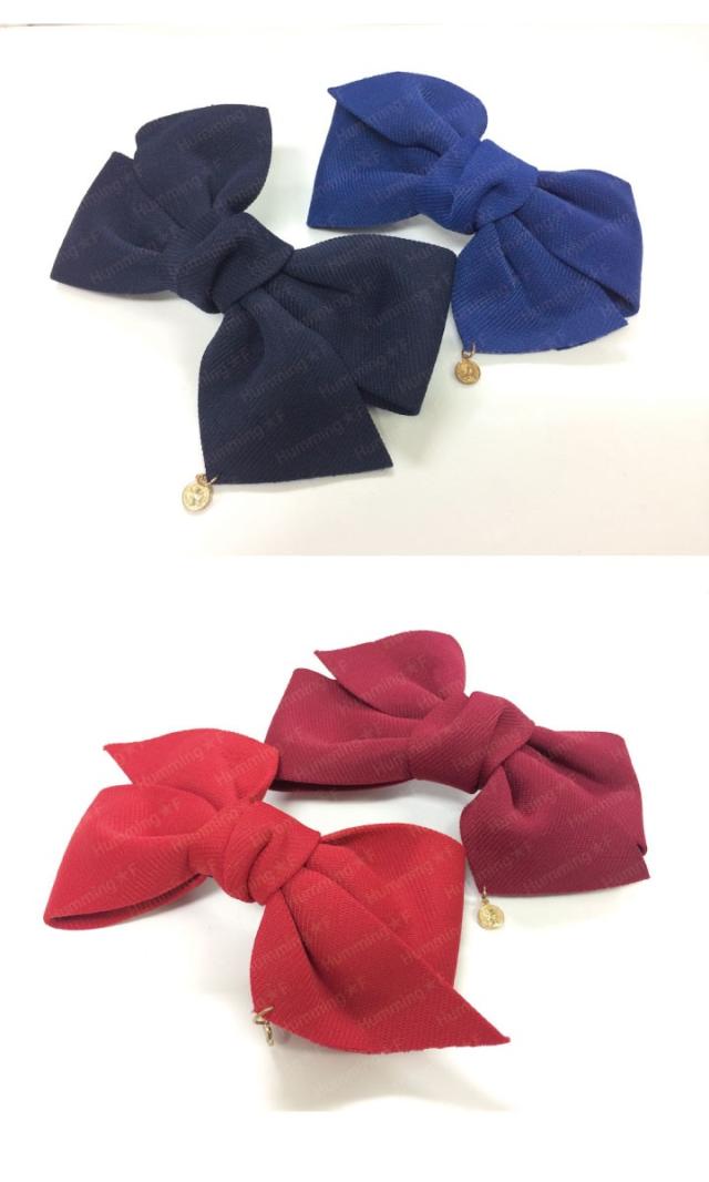チャーム付き立体リボンバレッタ