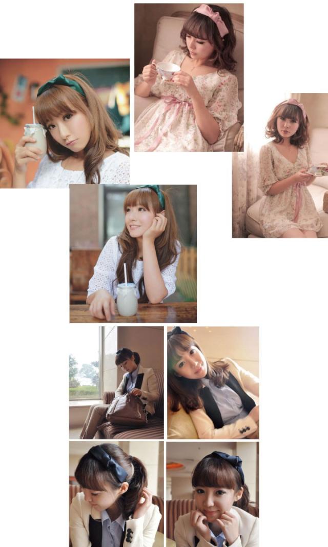 サテンリボンのシンプルカチューシャ