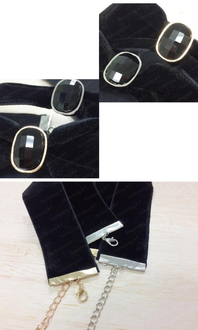 ブラックストーンがアクセント幅広チョーカー♪