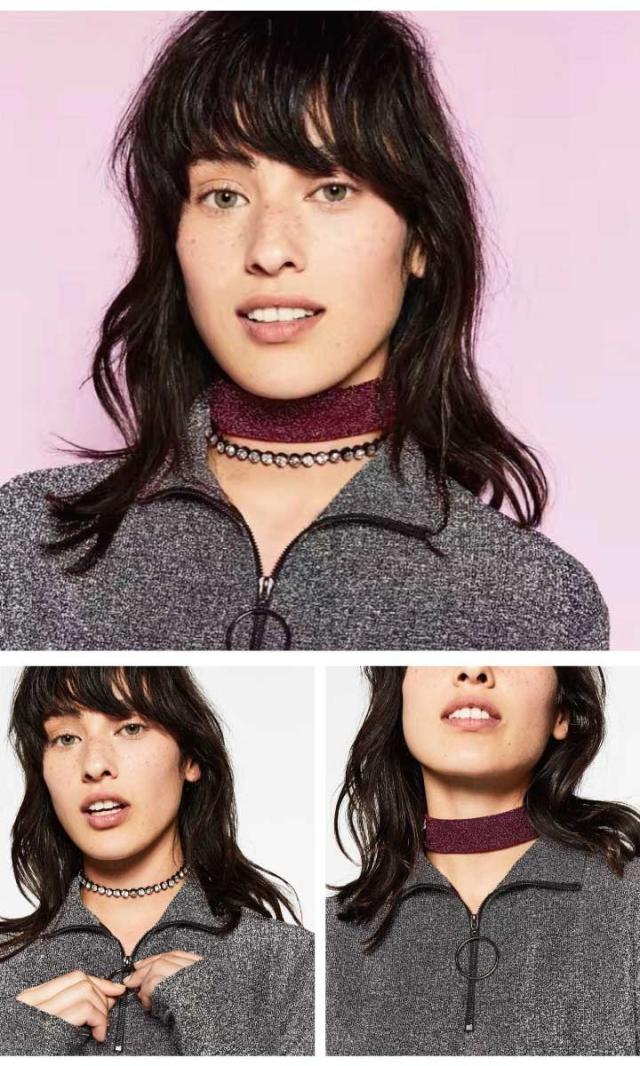 ラメリボンとキラキラビジューのブレスレットにもなる3wayチョーカー♪