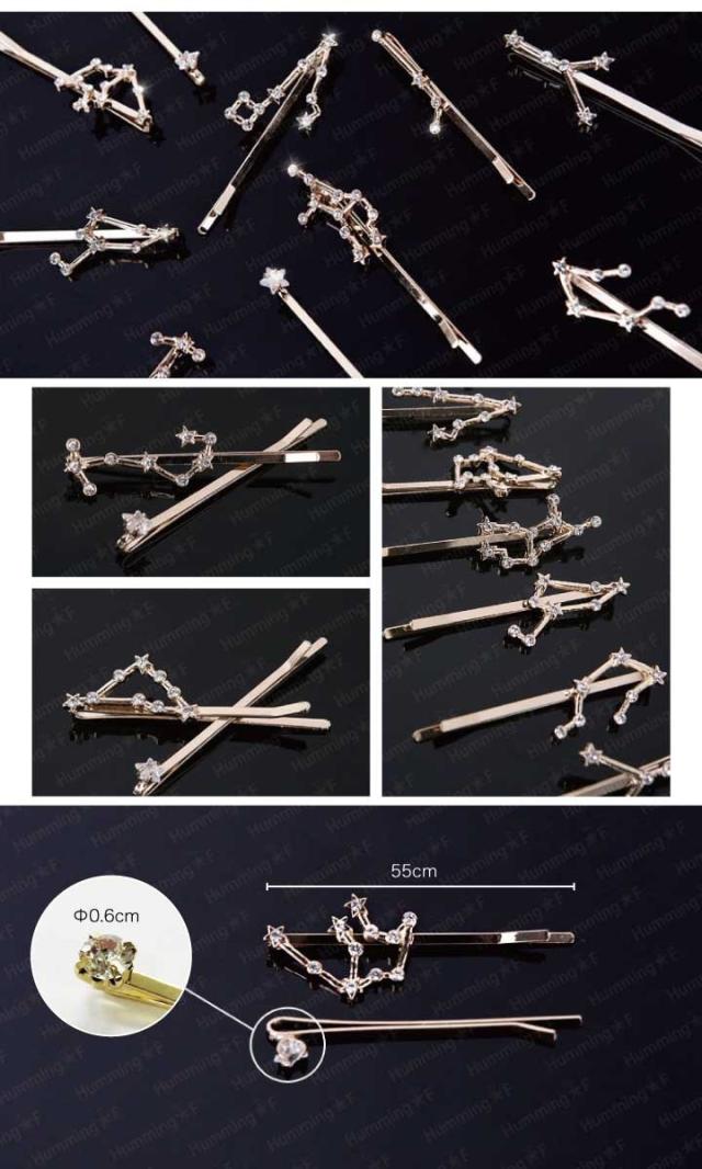 12星座ビジューヘアピン2Pセット