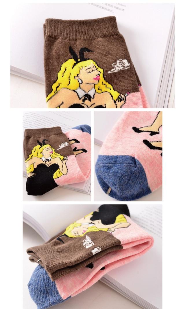 ユニークな偉人柄ショートソックス