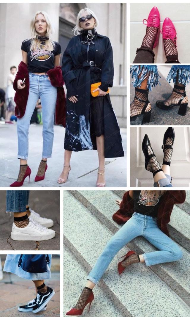 【2Pセット】ショート丈網タイツ