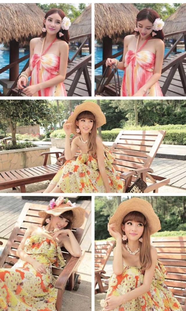 鮮やかローズのフープピアス 