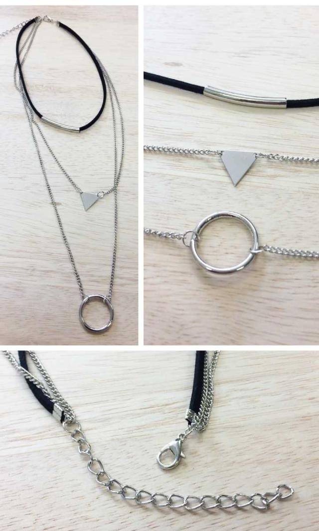 モチーフ付き3連ネックレス