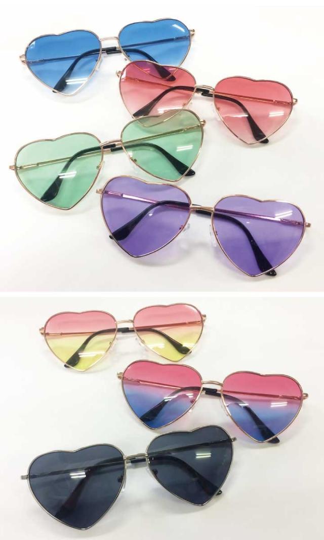 ハート型 メタルフレーム サングラス 