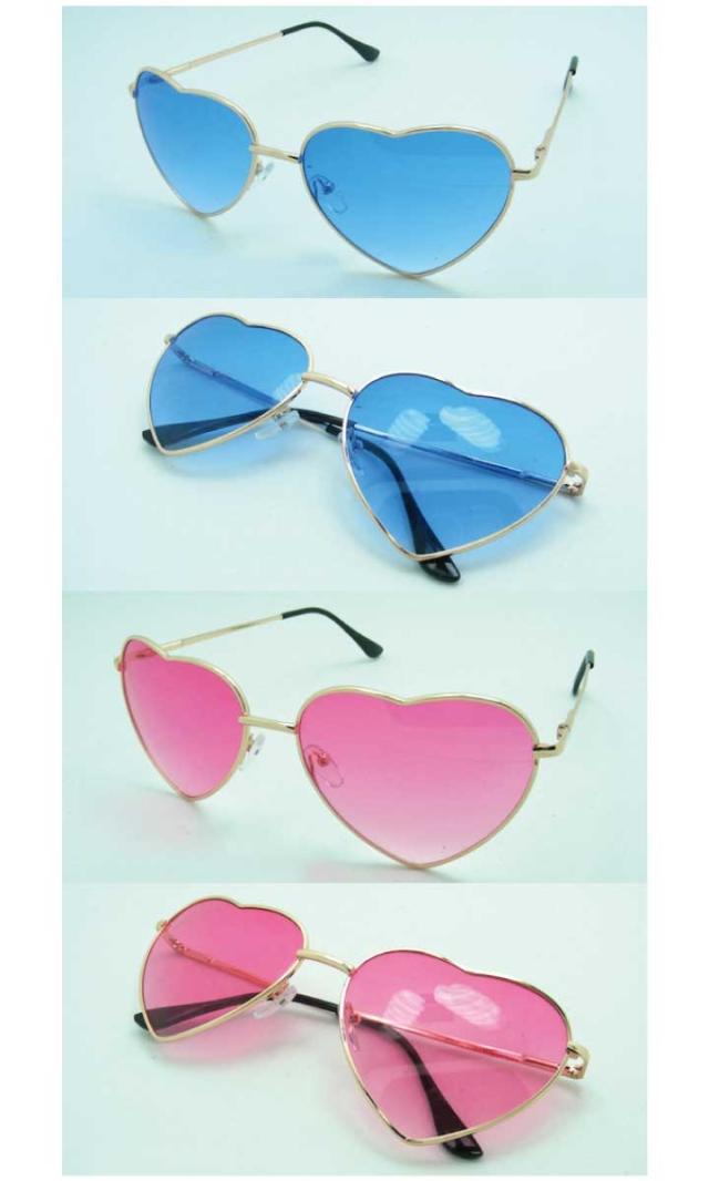 ハート型 メタルフレーム サングラス 