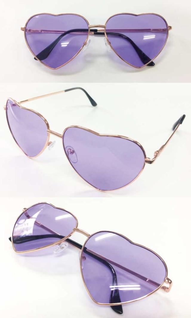 ハート型 メタルフレーム サングラス 