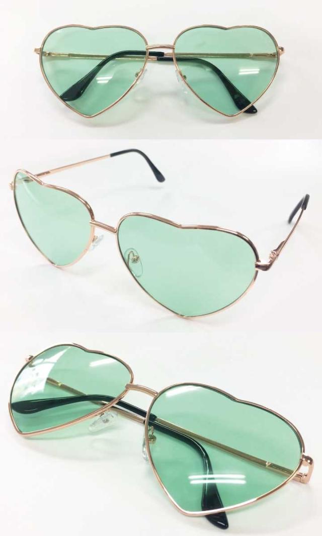ハート型 メタルフレーム サングラス 
