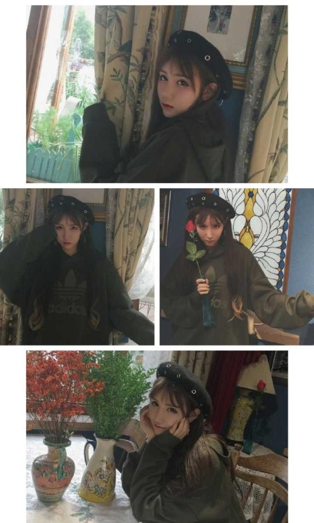 リング付き ベレー帽