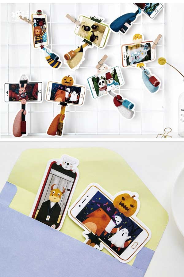 自撮りアニマルポストカード