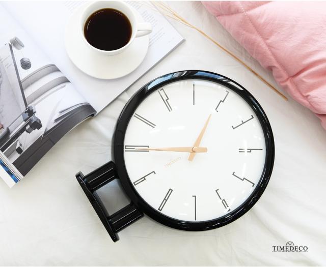 両面電波時計 両面時計 Morden Double Clock A7(BK) おしゃれな