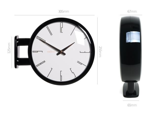 両面電波時計 両面時計 Morden Double Clock A7(BK) おしゃれな