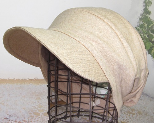 医療用に見えない医療用帽子　段々キャスケットブラウン