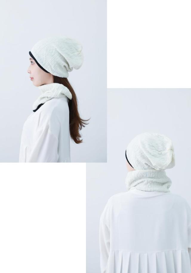 オーガニックコットンケーブルニット＆ネックウォーマーセット