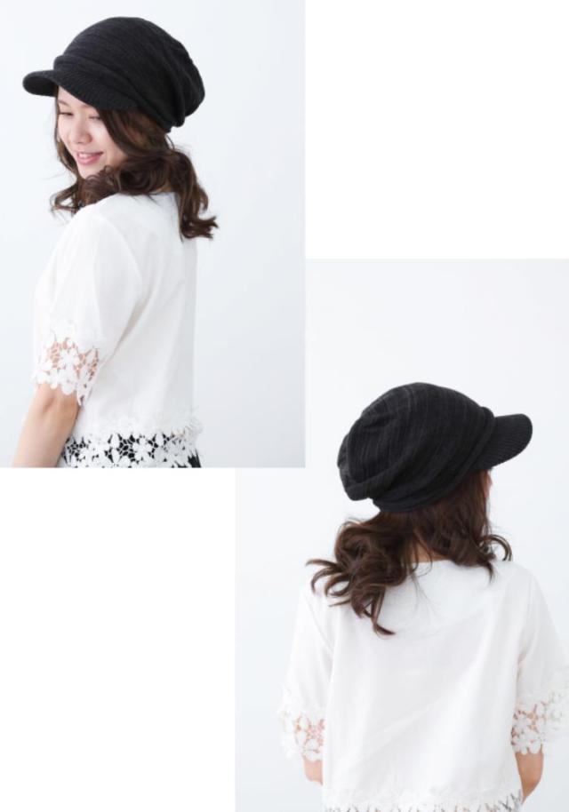 医療用帽子 オーガニックコットンプリーツニットキャスケット