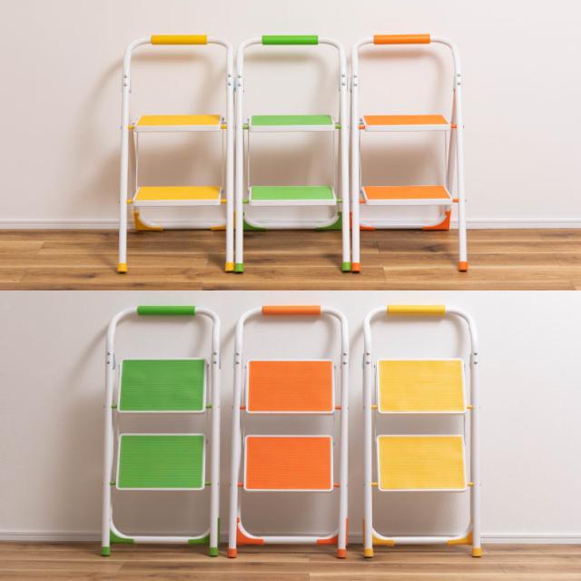 ステップ台 2段 カラフル 脚立 折りたたみ 踏み台