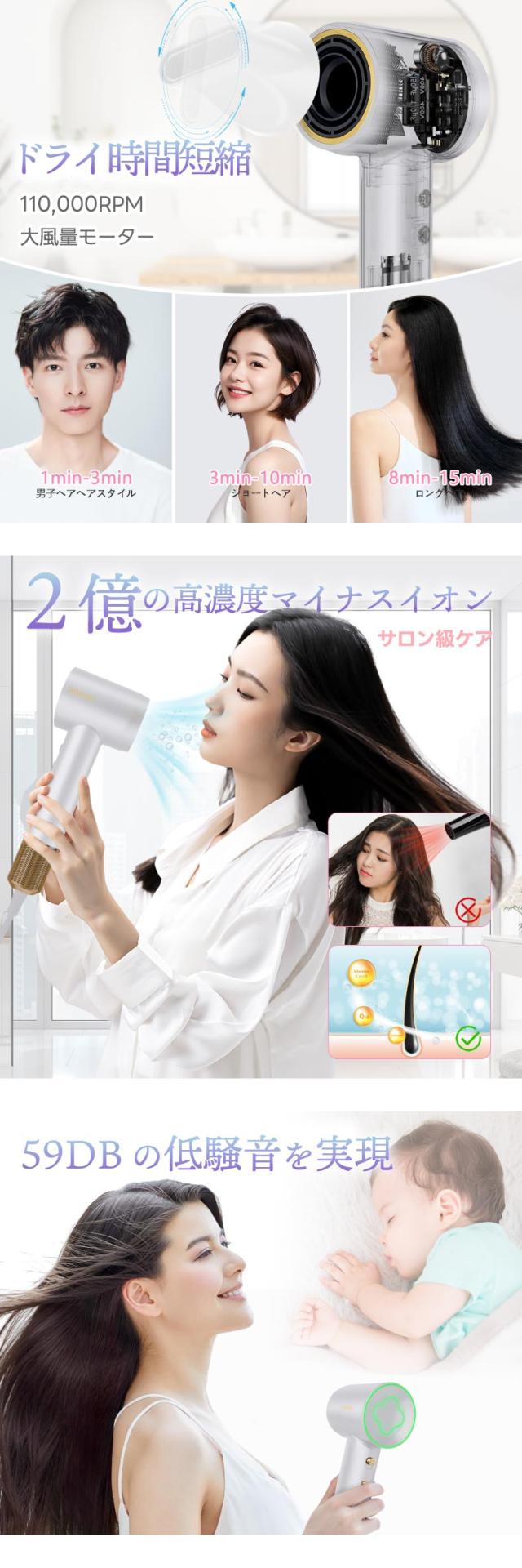 クローバーのLEDが可愛い速乾ドライヤー