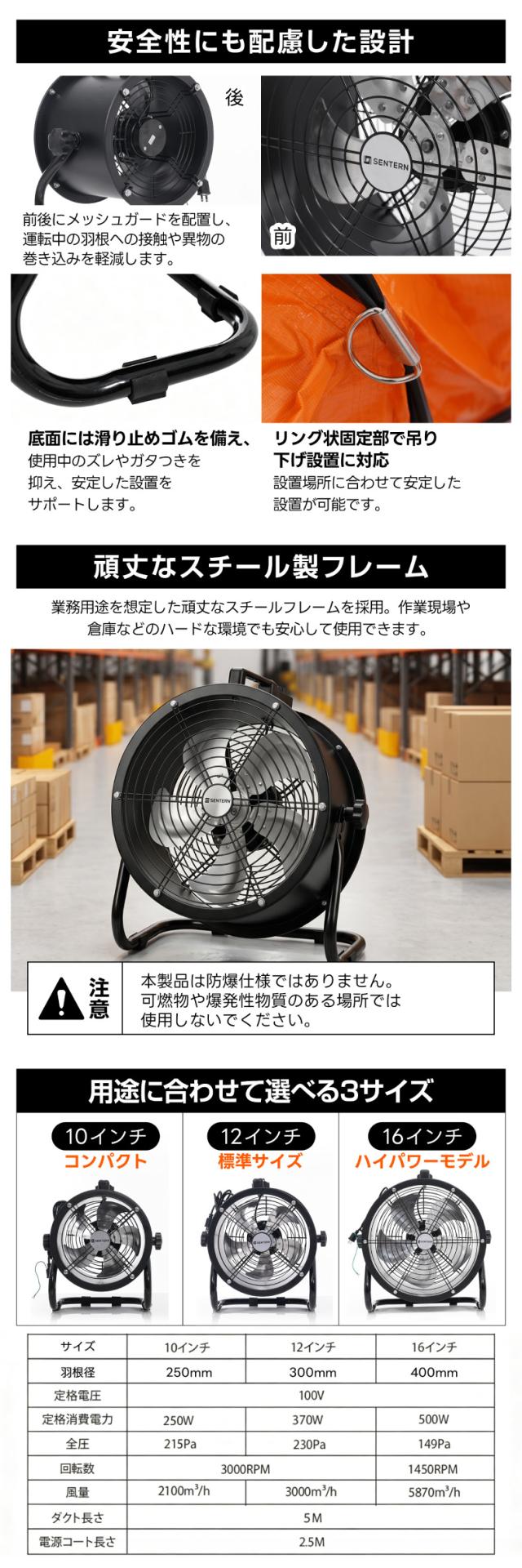 風量調節しやすい業務用送風機 工場 店舗 作業場 畜産施設の換気や送風におすすめ