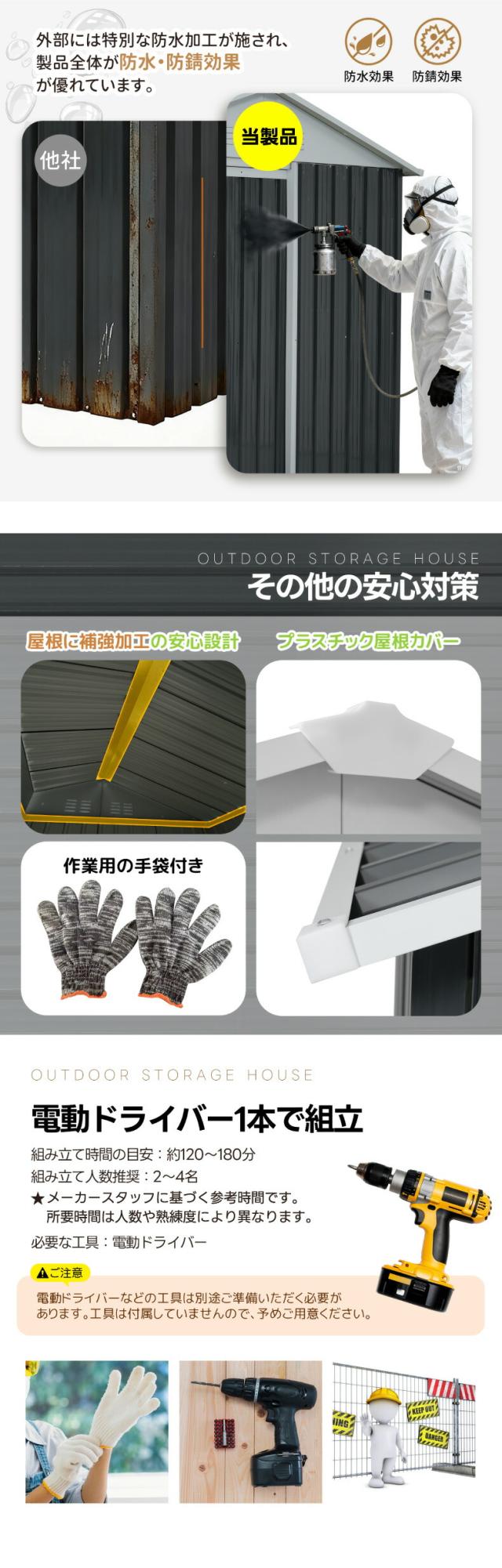 庭先に設置できる大型スチール物置