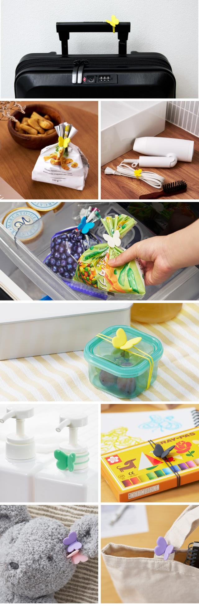 巻いて束ねて、くるっととまる　蝶のシリコーンバンド