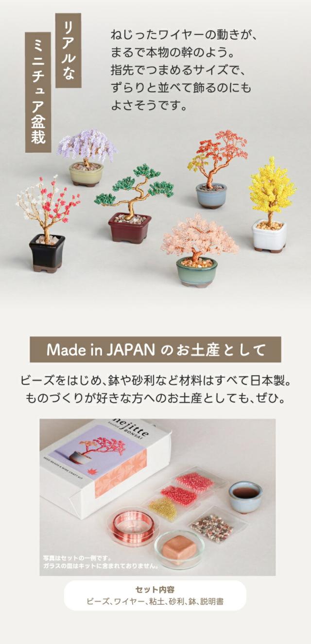 ワイヤーをねじるだけで作れる小さな盆栽のキット