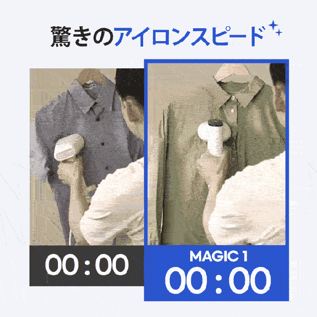 片手で使える次世代の真空吸着式衣類スチーマー