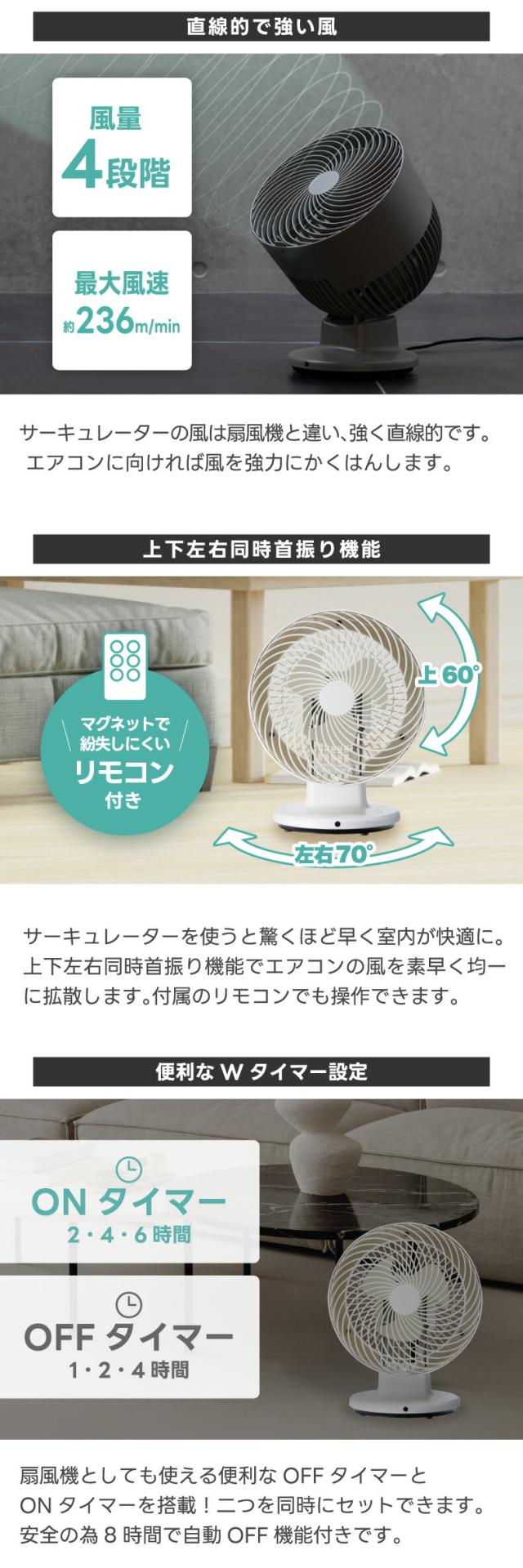 エアコンと併用で省エネ コンパクトなサーキュレーターG311