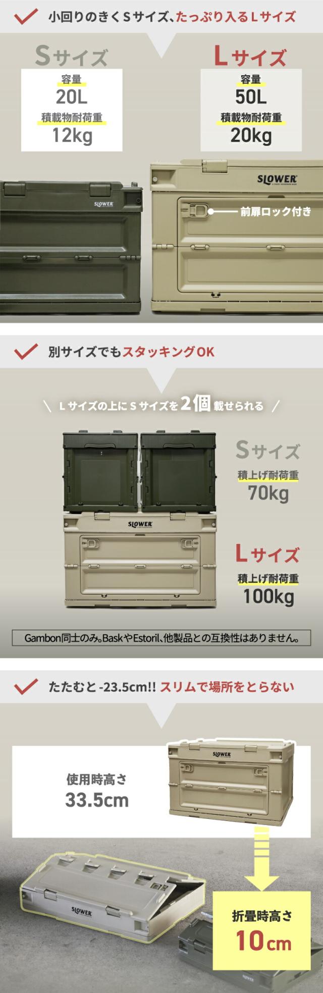 フォールディング コンテナー ガンボン L 折りコン
