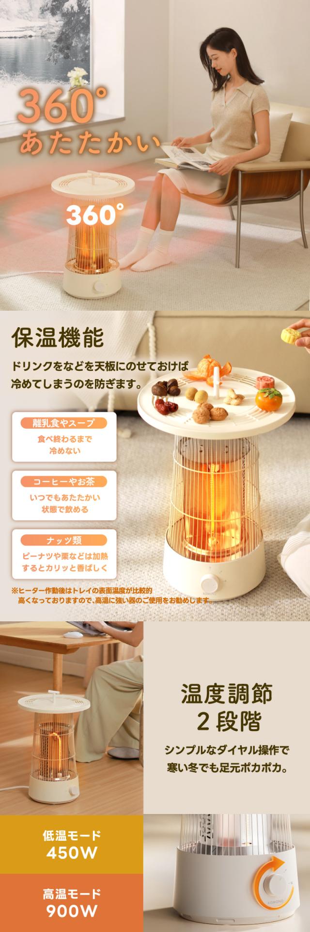 フードやドリンクの保温もできる速暖ヒーター