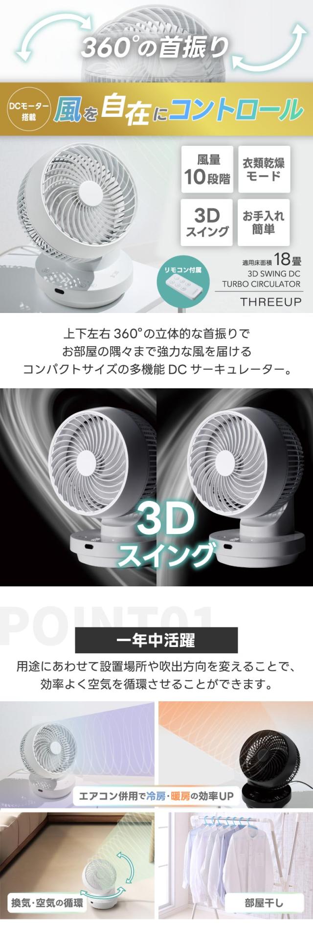 コンパクトサイズの多機能DCサーキュレーター