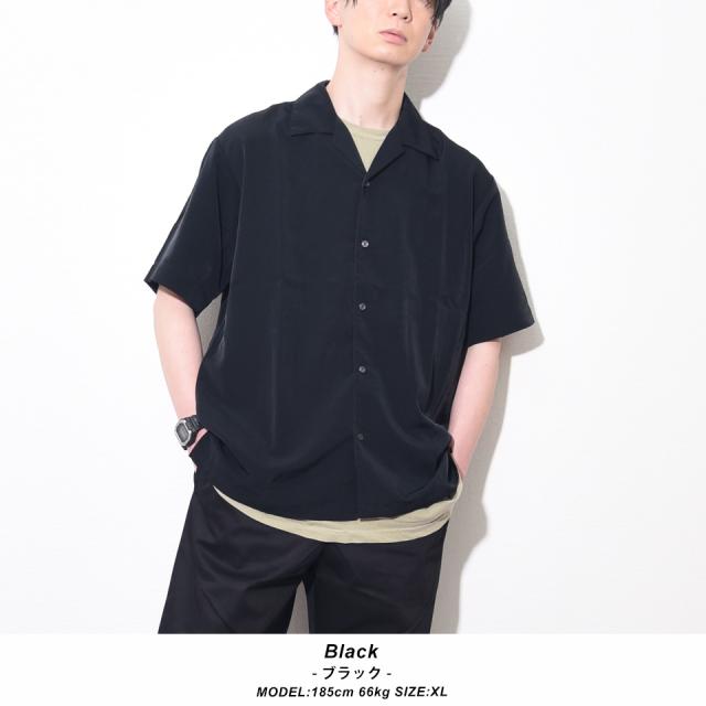 とろみのあるオープンカラーシャツ