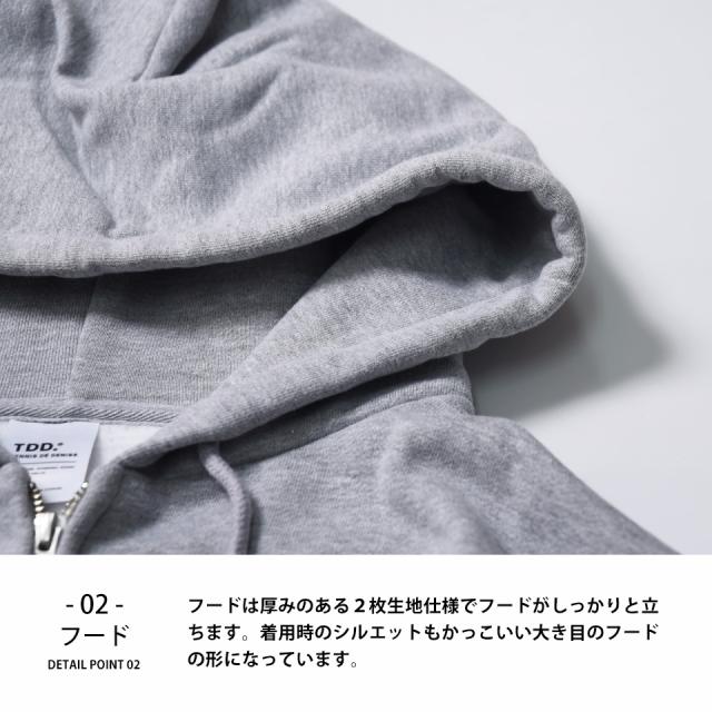 厚手のジップパーカー