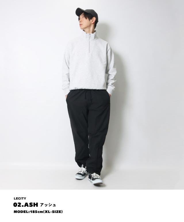 ハーフジップスウェット