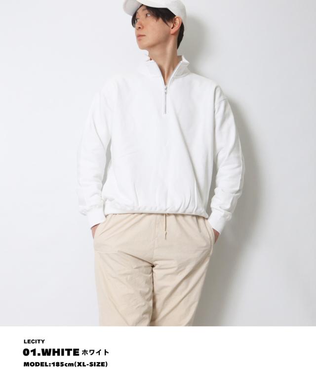 ハーフジップスウェット