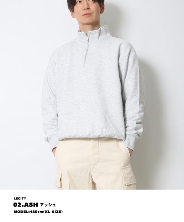 ハーフジップスウェット