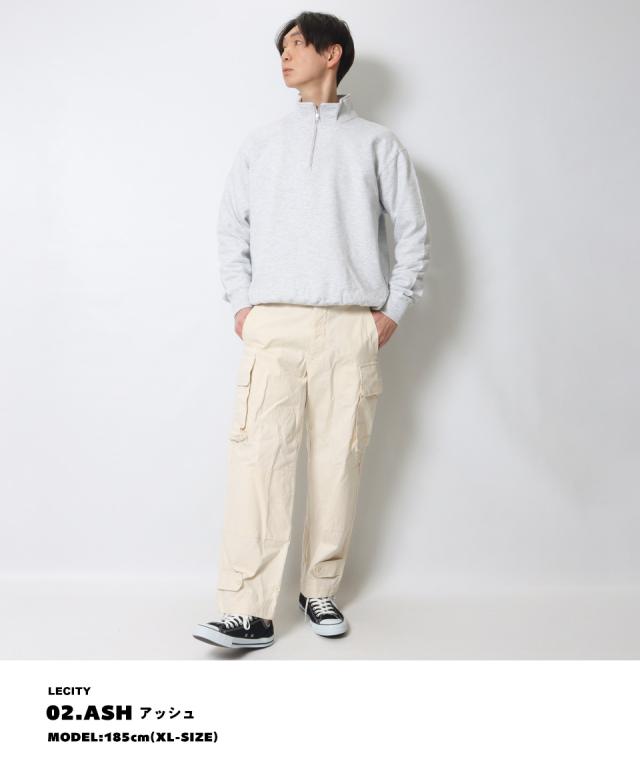 ハーフジップスウェット