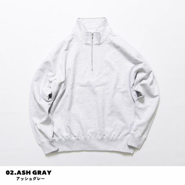 ハーフジップスウェット
