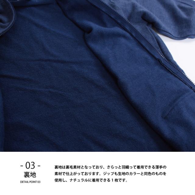 薄手ジップパーカー無地 裏地