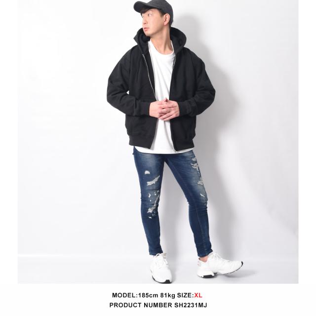 超厚手のジップパーカー