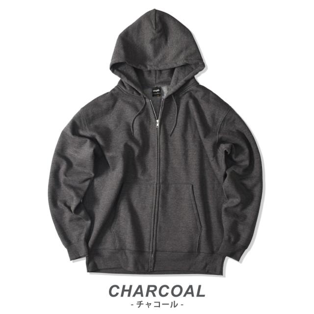 超厚手のジップパーカー