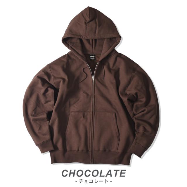 超厚手のジップパーカー